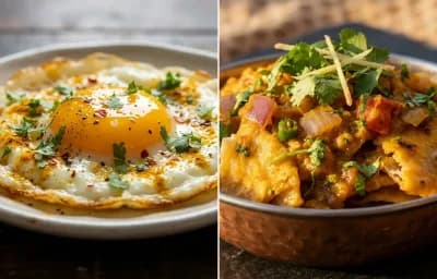 Fried Egg with Seyal Phulka
