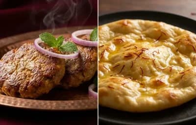 Galouti Kebab with Saffron Sheermal