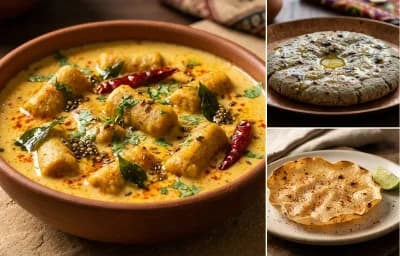 Gatte ki Kadhi with Bajra Roti