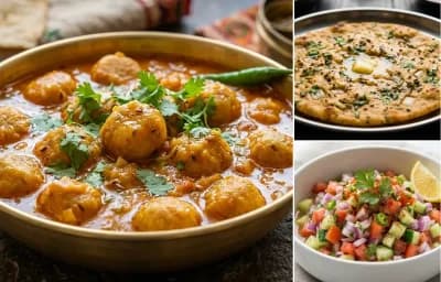 Gatte ki Sabzi with Missi Roti