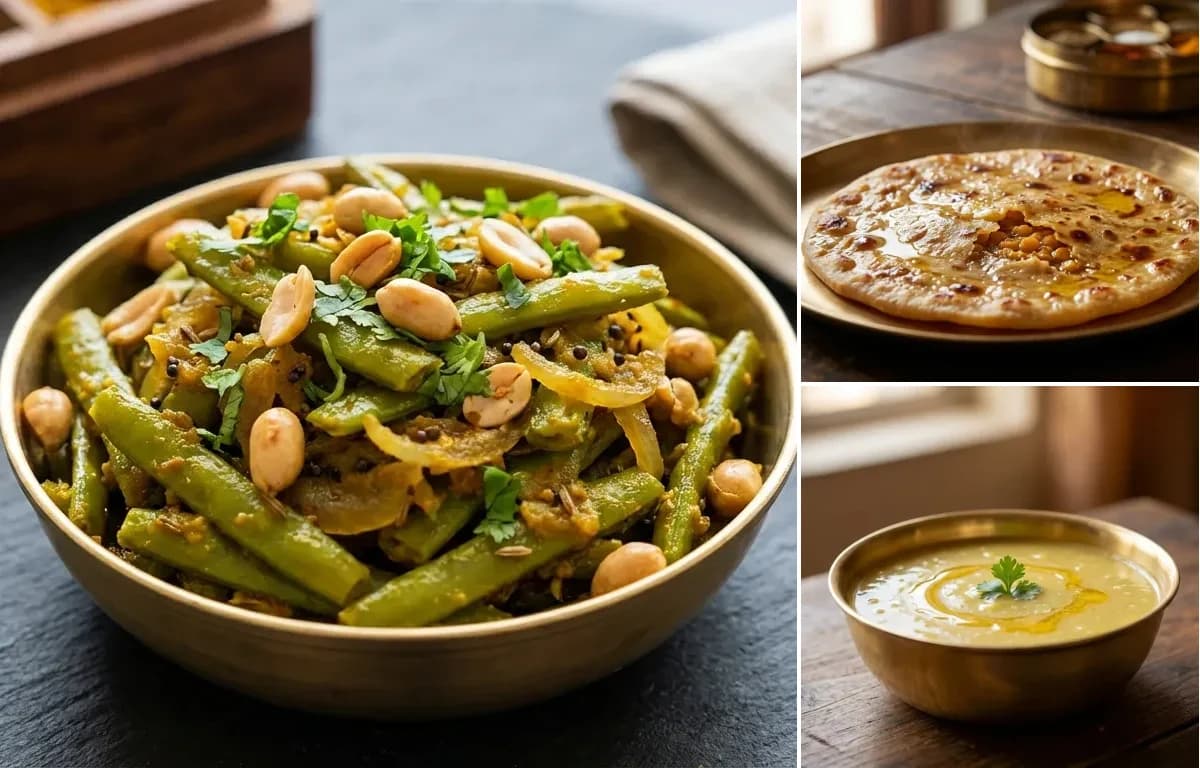 Gavarichi Bhaji, Puran Poli and Varan