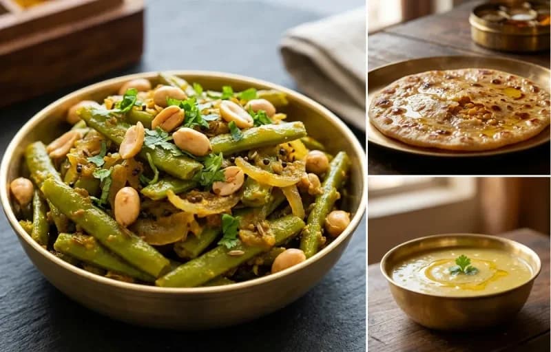 Gavarichi Bhaji, Puran Poli and Varan