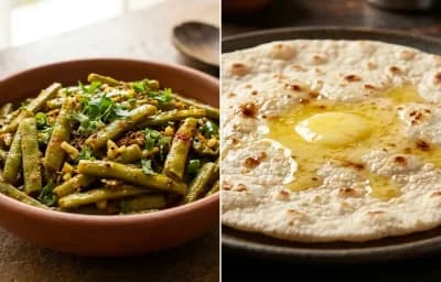 Gawar Phalli Sabzi with Jowar ki Roti