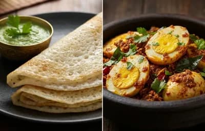 Ghavan with Mangalorean Egg Sukka