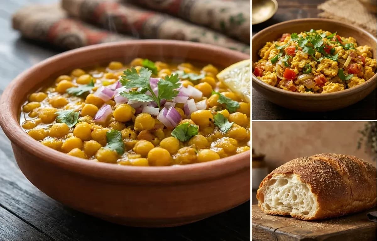 Ghugni, Dim er Bhurji and Pauruti