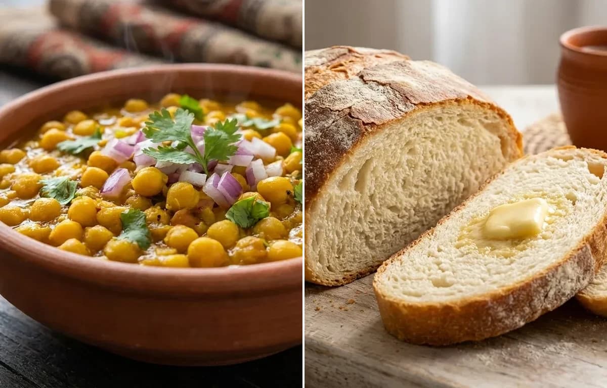 Ghugni with Bengali Pauroti