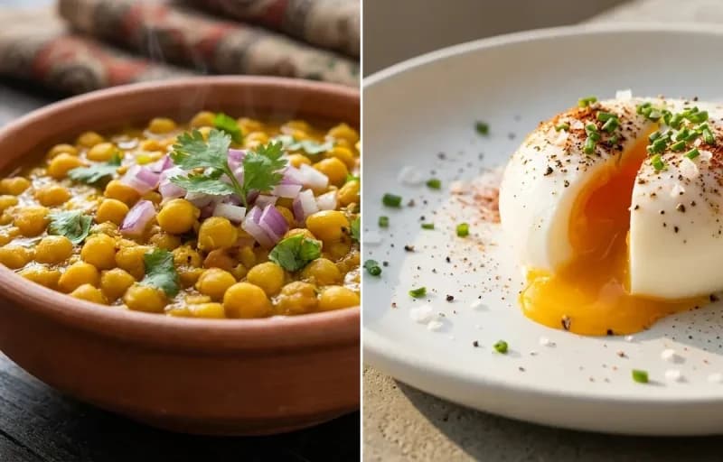 Ghugni with Poached Egg