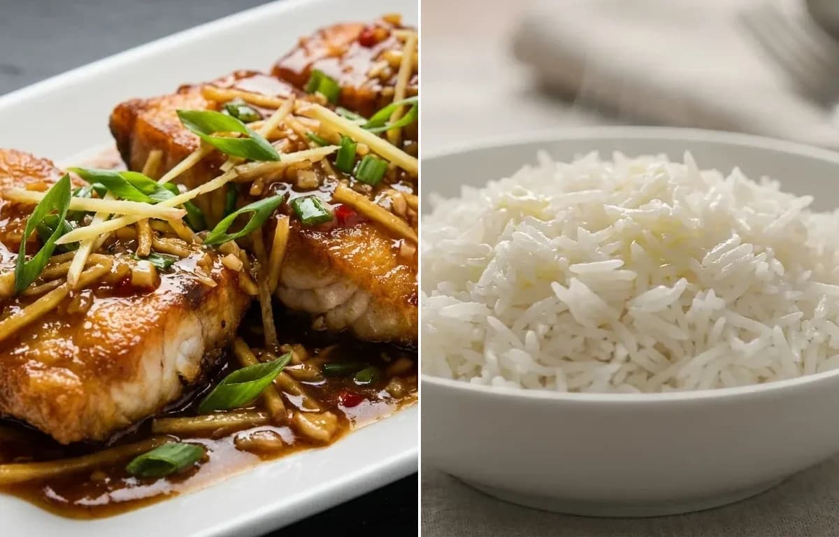 Ginger Fish with Steamed Basmati Rice