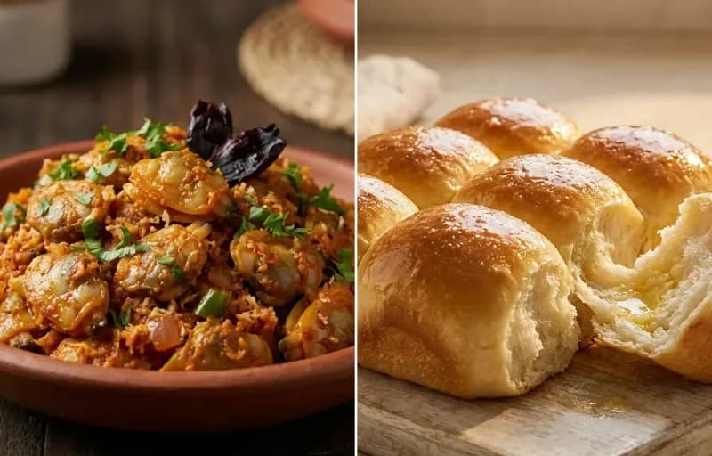Goan Clam Sukhem with Ladi Pav