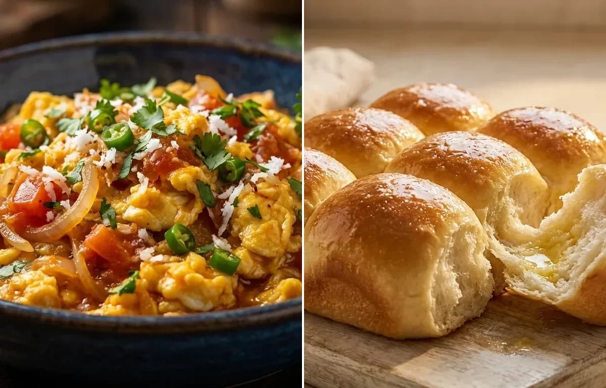 Goan Masala Scrambled Eggs with Ladi Pav