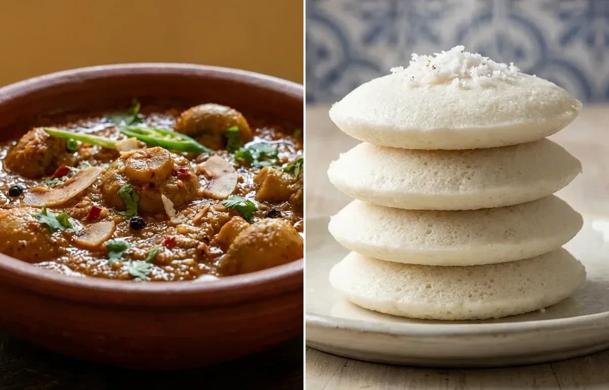 Goan Mushroom Tonak with Goan Sanna