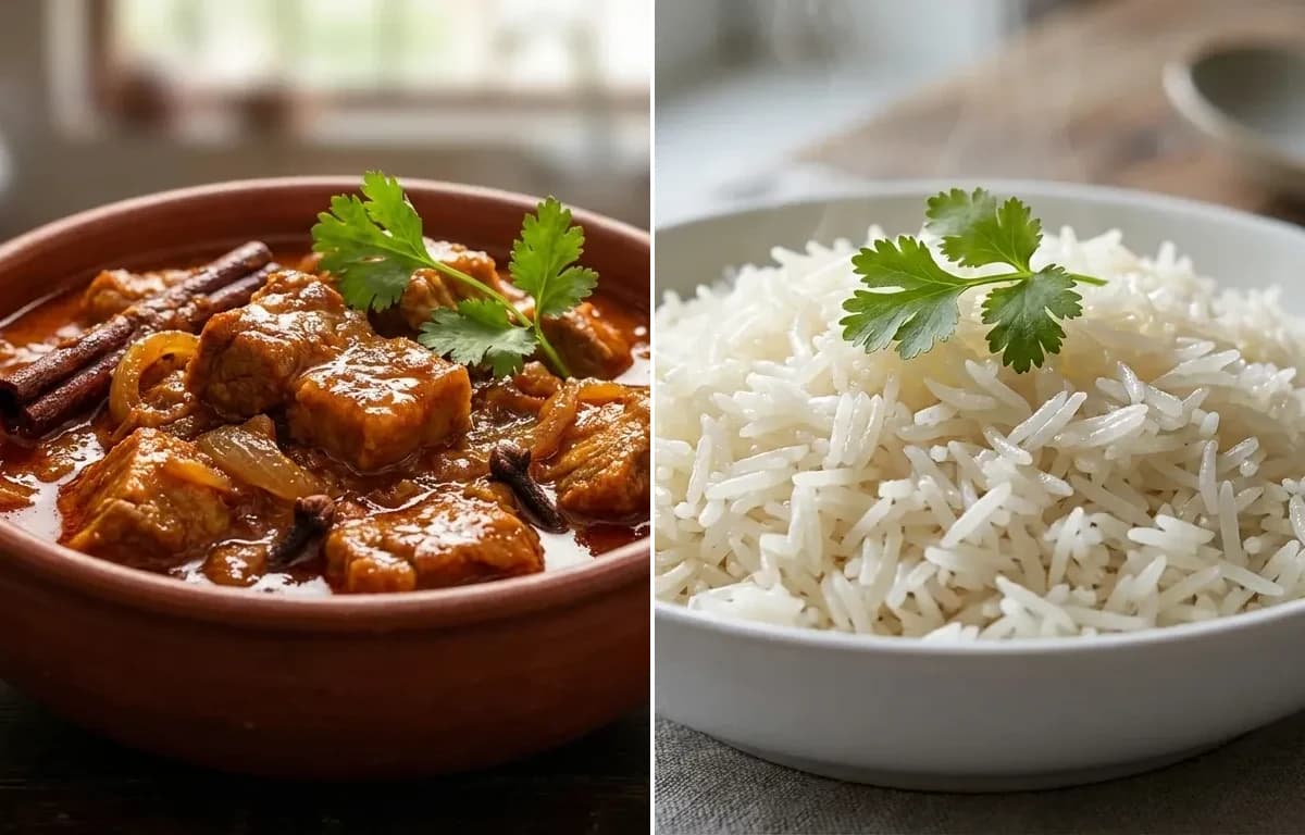 Goan Pork Indad with Boiled Rice