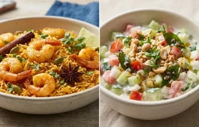 Goan Prawn Pulao with Koshimbir