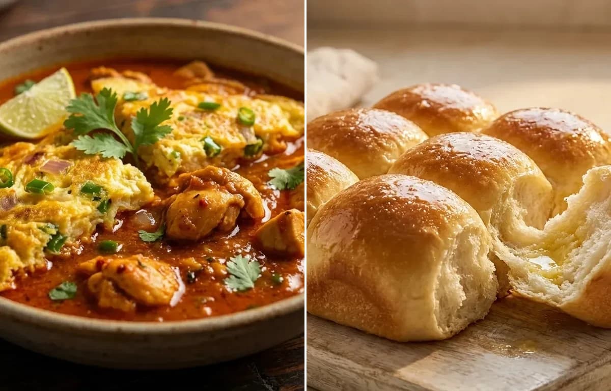 Goan Ros Omelette with Ladi Pav