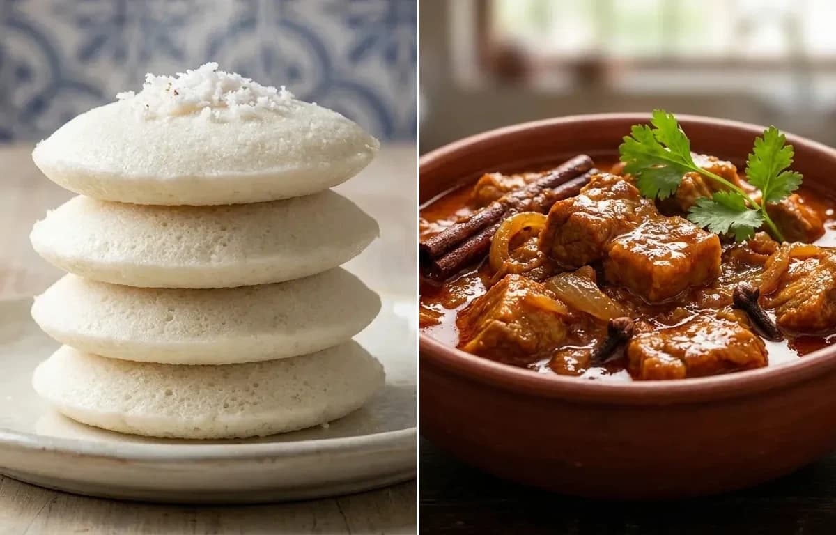 Goan Sanna with Goan Pork Indad