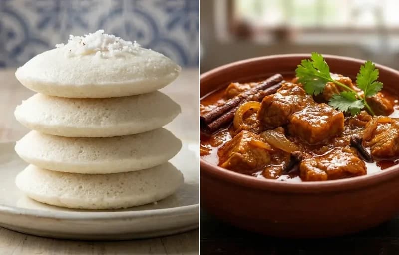 Goan Sanna with Goan Pork Indad
