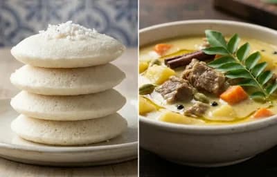 Goan Sanna with Mutton Stew