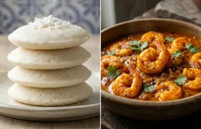Goan Sanna with Prawn Gassi