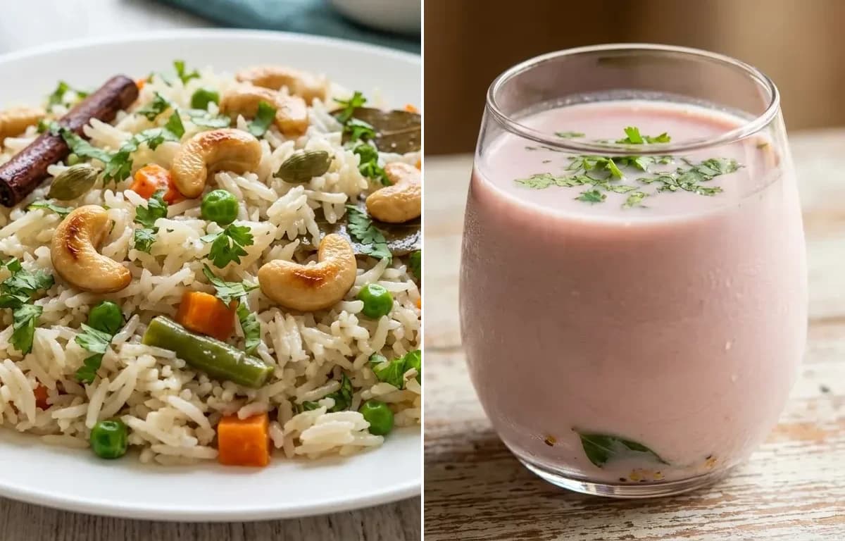 Goan Vegetable Pulao with Sol Kadhi
