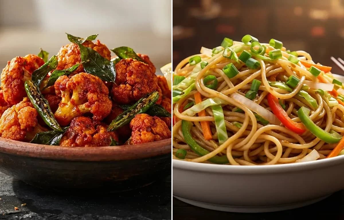 Gobi 65 with Veg Hakka Noodles