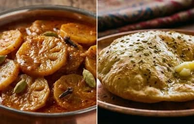 Gogji Nadru with Kashmiri Roti