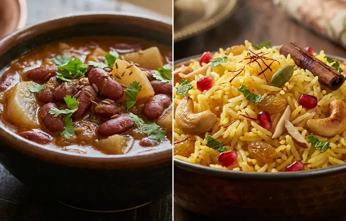 Gogji Raazma with Kashmiri Pulao