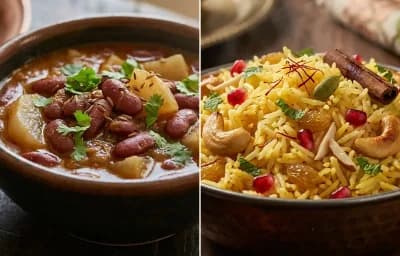 Gogji Raazma with Kashmiri Pulao