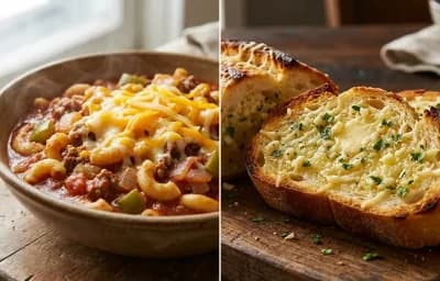Goulash with Garlic Bread
