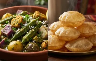 Gujarati Undhiyu with Poori