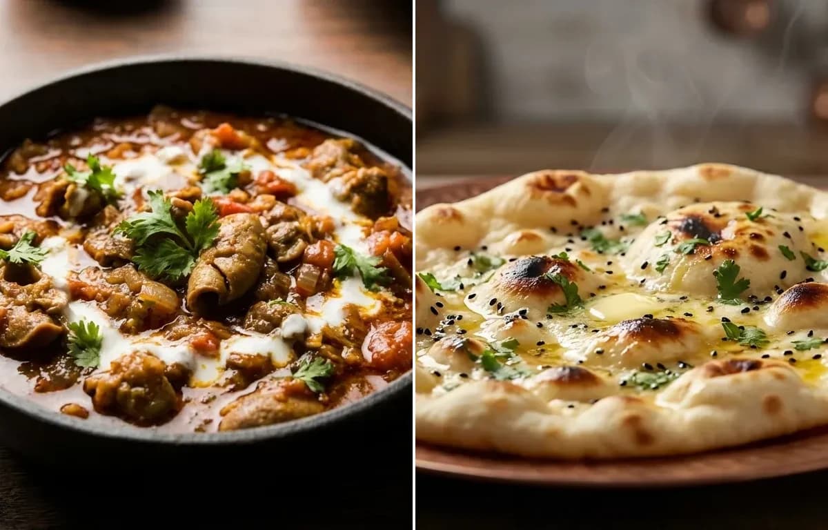 Gurda Kapoora Masala with Butter Naan