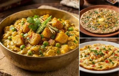 Haldi ki Sabzi with Bejar ki Roti and Masala Omelette