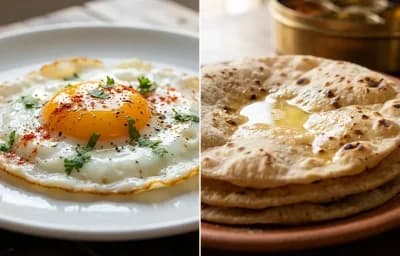 Half Fry Egg with Roti