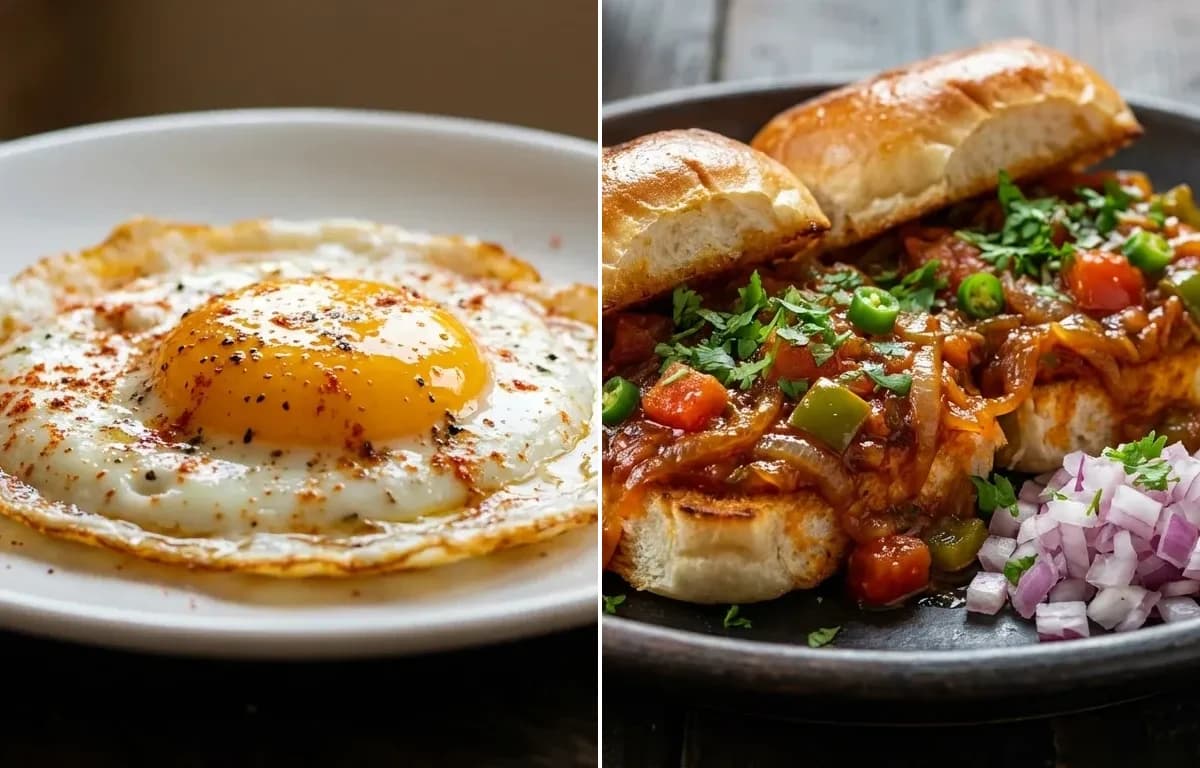 Half Fry with Masala Pav