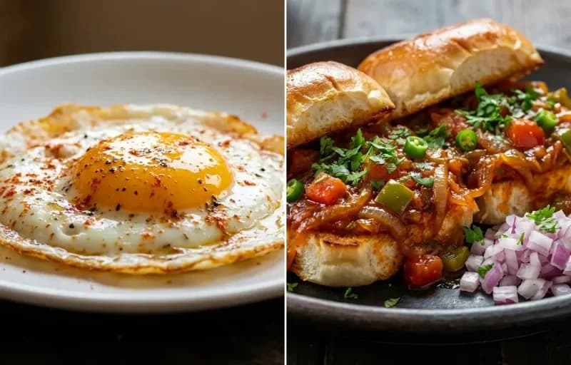 Half Fry with Masala Pav