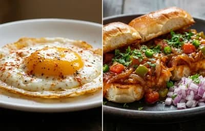 Half Fry with Masala Pav