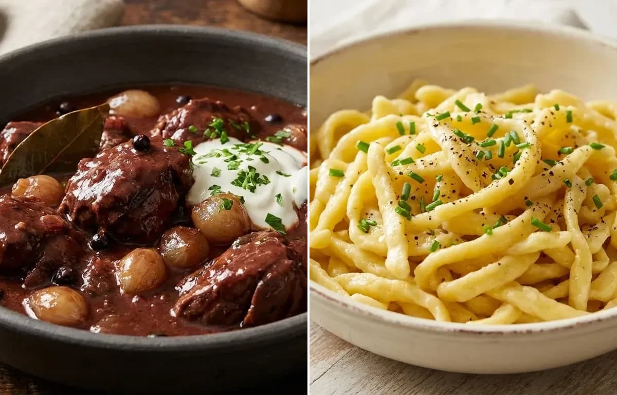 Hasenpfeffer with Egg Noodles
