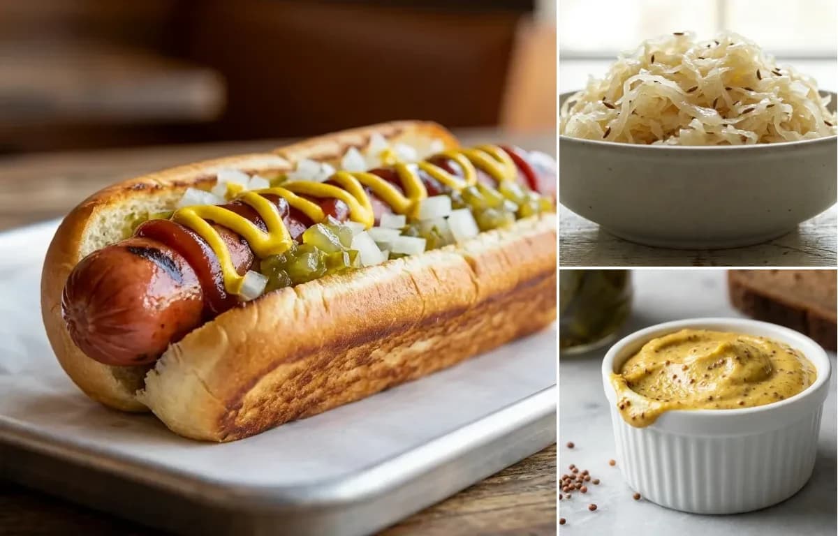 Hot Dog, Sauerkraut and Deli Mustard