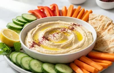 Hummus Platter with Crudits and Pita