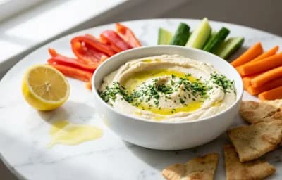 Hummus with Crudits and Crackers