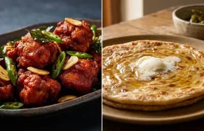 Hyderabadi Chicken 65 with Paratha