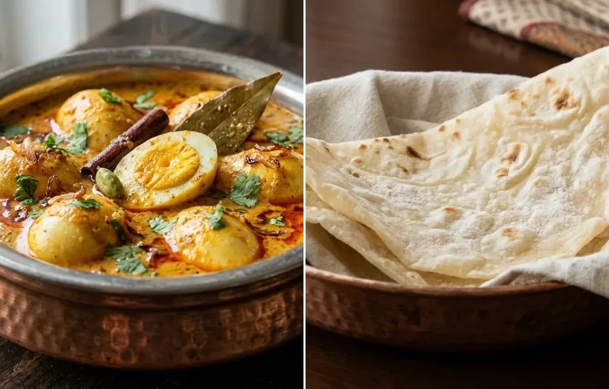 Hyderabadi Egg Korma with Roomali Roti