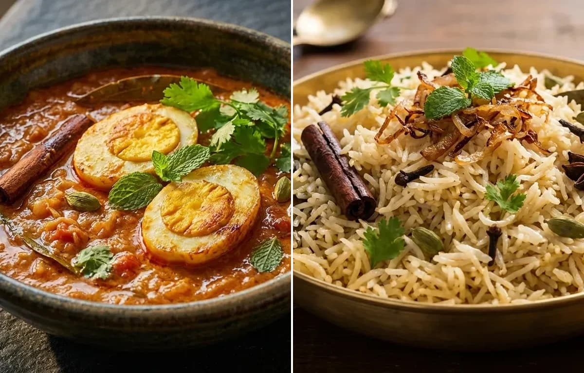 Hyderabadi Egg Masala with Bagara Rice