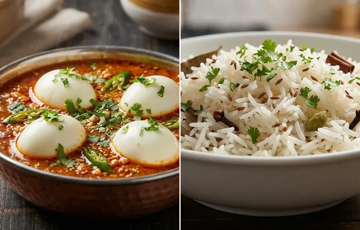 Hyderabadi Egg Salan with Jeera Rice