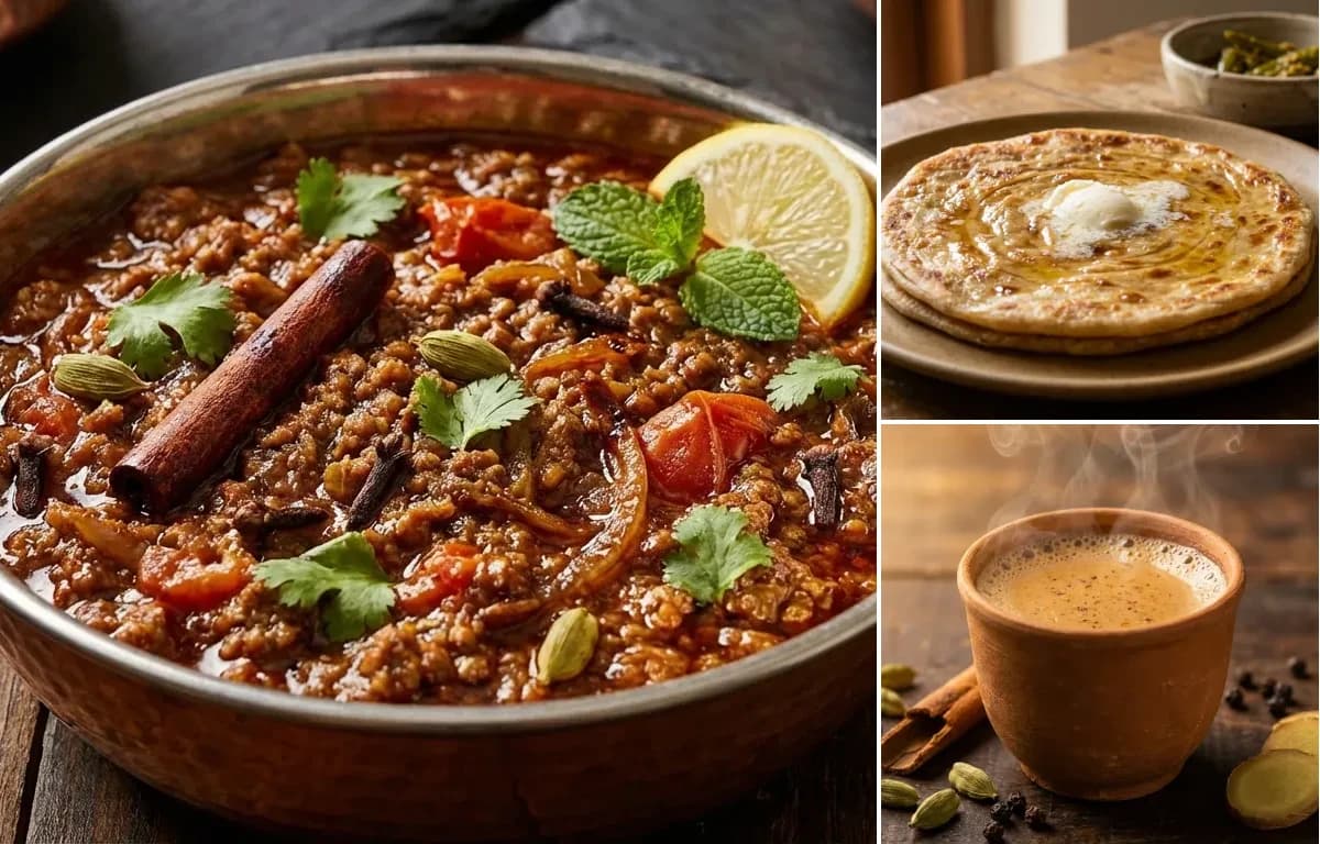 Hyderabadi Keema, Paratha and Masala Chai