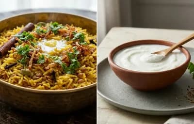 Hyderabadi Khichdi with Plain Curd