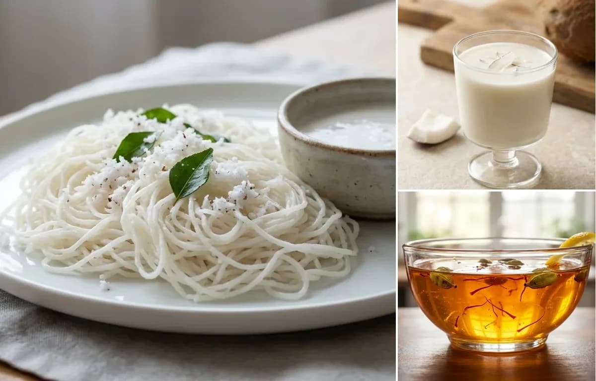 Idiyappam, Coconut Milk and Chashni