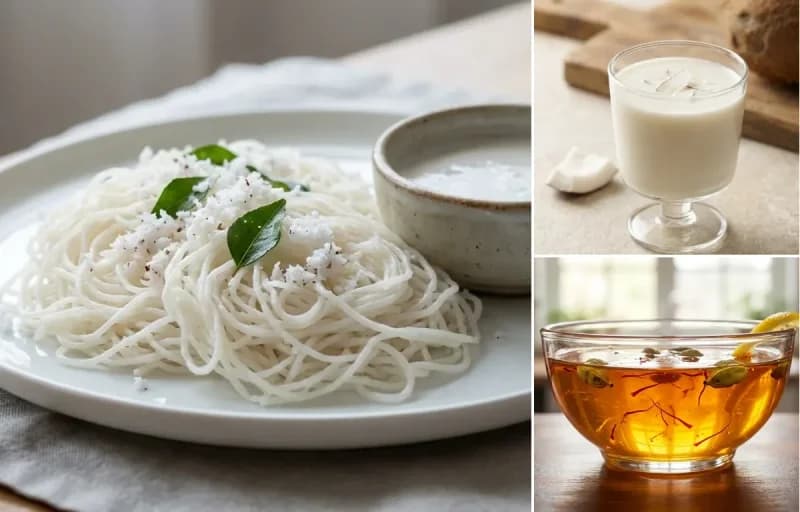 Idiyappam, Coconut Milk and Chashni