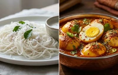 Idiyappam with Egg Curry