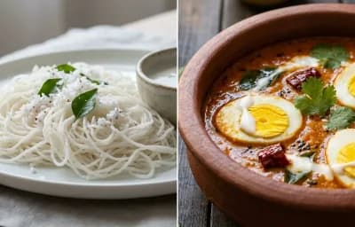 Idiyappam with Kerala Egg Curry