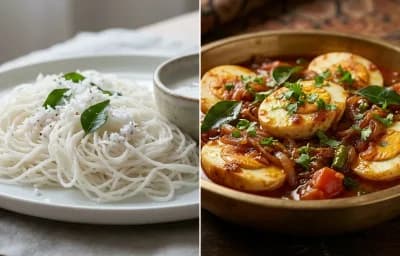 Idiyappam with Kerala Egg Roast